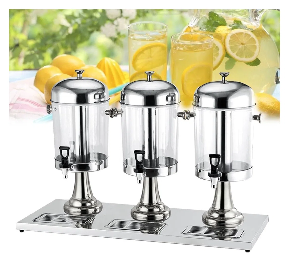 Getränkespender aus Glas mit Zapfhahn für heiße und kalte Getränke, ideal zum Servieren von Saft, Tee, Kaffee, Milch und Wasser in gewerblichen oder privaten Umgebungen