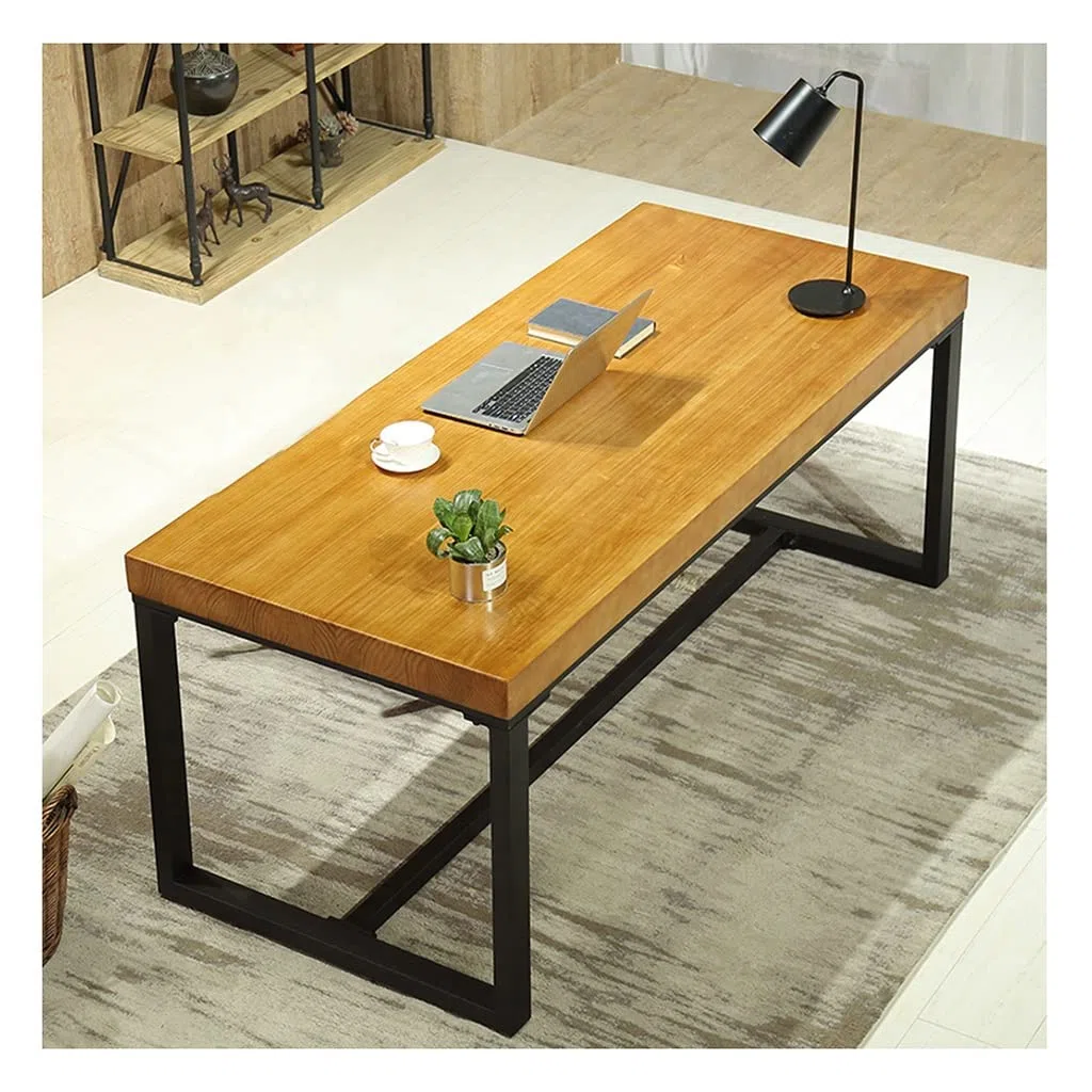 Büroschreibtisch, moderner, minimalistischer Büro-Computertisch aus Kiefernholz, Länge 100–240 cm, Schreibtisch/Konferenztisch aus Massivholz, einfache Installation (einfarbig, 100 x 60 x 75 cm)