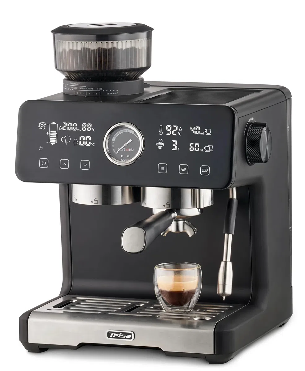 Trisa Smart Barista Siebträgermaschine, Espressomaschine mit Dual Boiler
