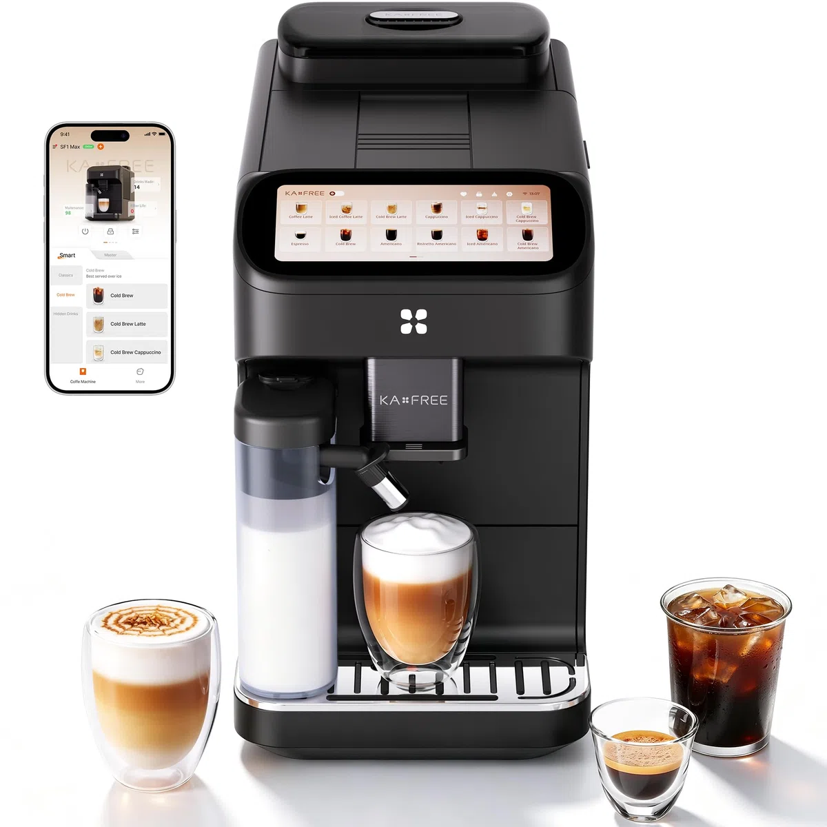 SF1 Max Kaffeevollautomat mit 6,86" Touchdisplay, 1Min Cold Brew