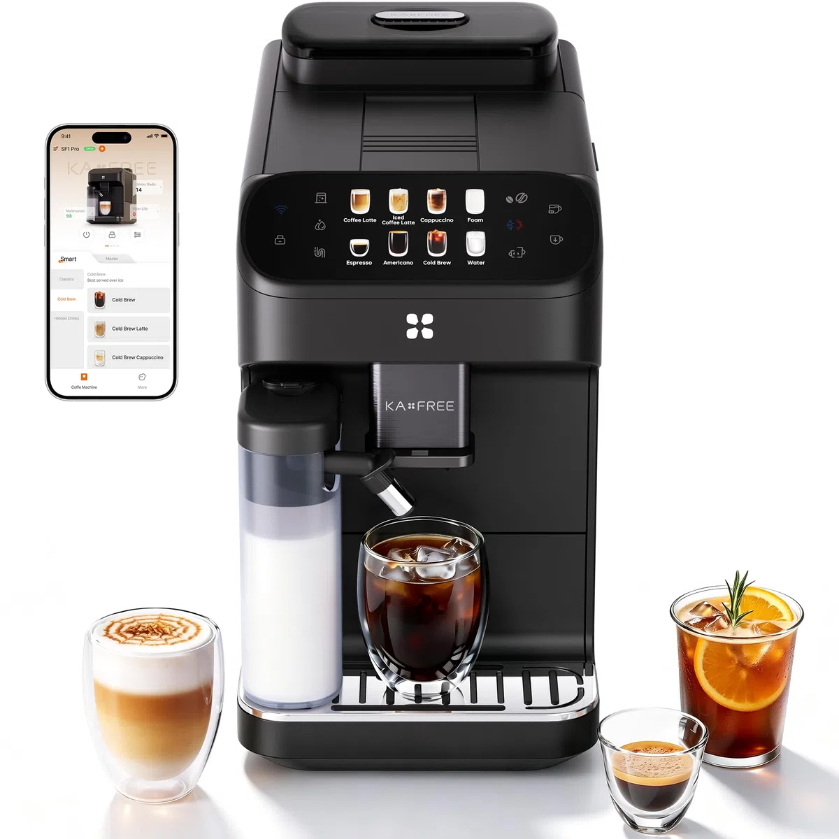 SF1 Pro Kaffeevollautomat mit 1Min Cold Brew, 2-in-1 Milchsystem